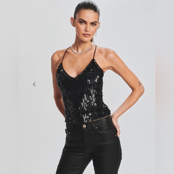 retrofete Darla feather sequin top - Picture 2 of 4